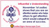 November 1 Zodiac (Scorpio) Horoscope Birthday Personality And Lucky Things