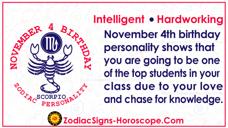 November 4 Zodiac (Scorpio) Horoscope Birthday Personality and Lucky Things