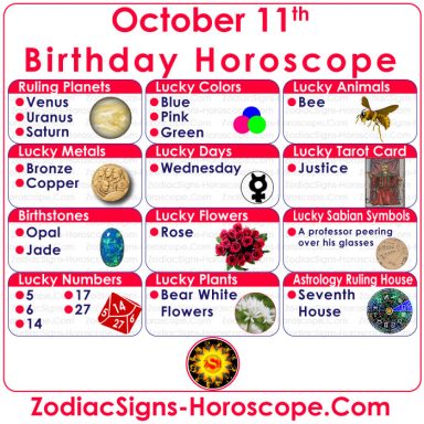 October 11 Zodiac (Libra) Horoscope Birthday Personality and Lucky Things