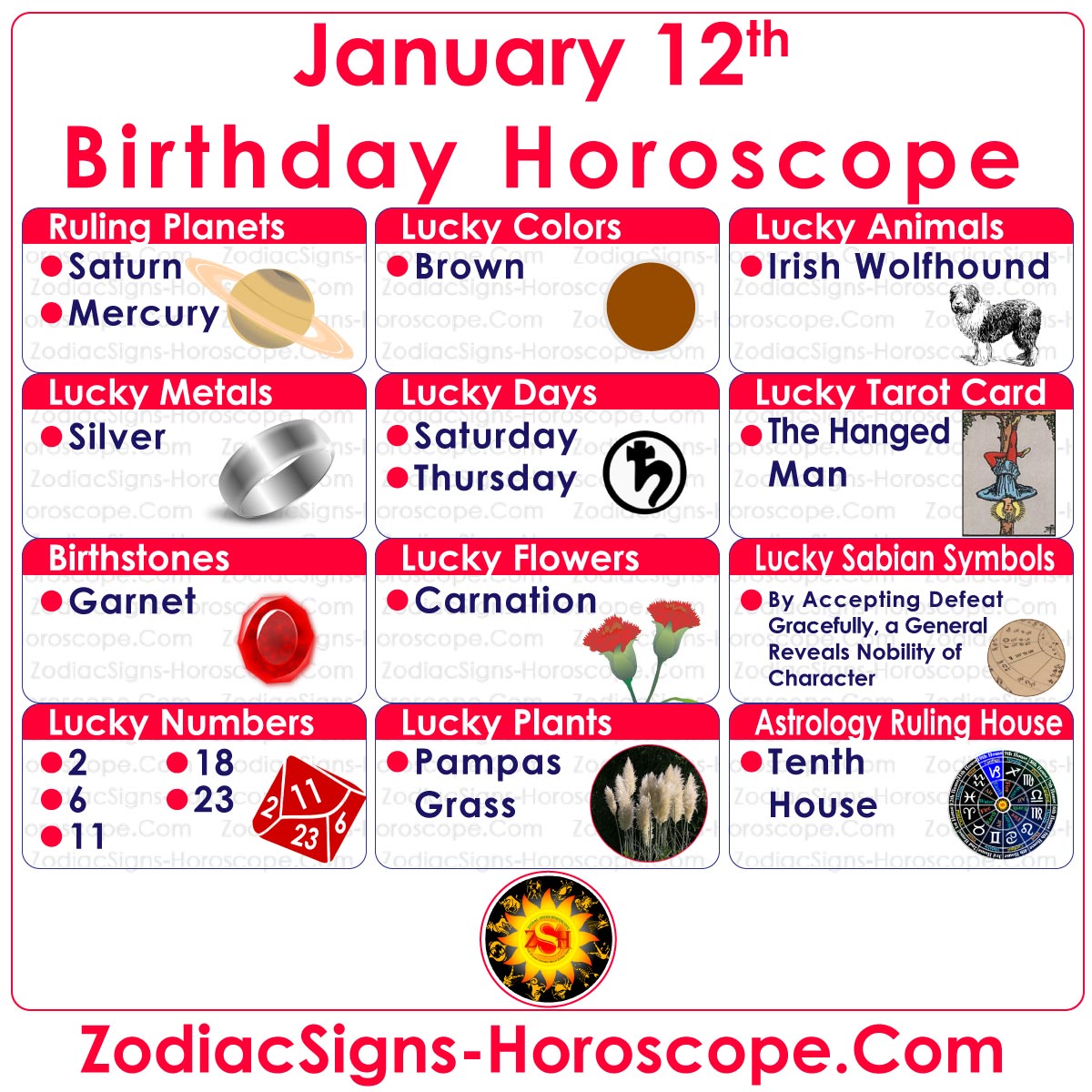 January 12 Zodiac (Capricorn) Horoscope Birthday Personality and Lucky ...