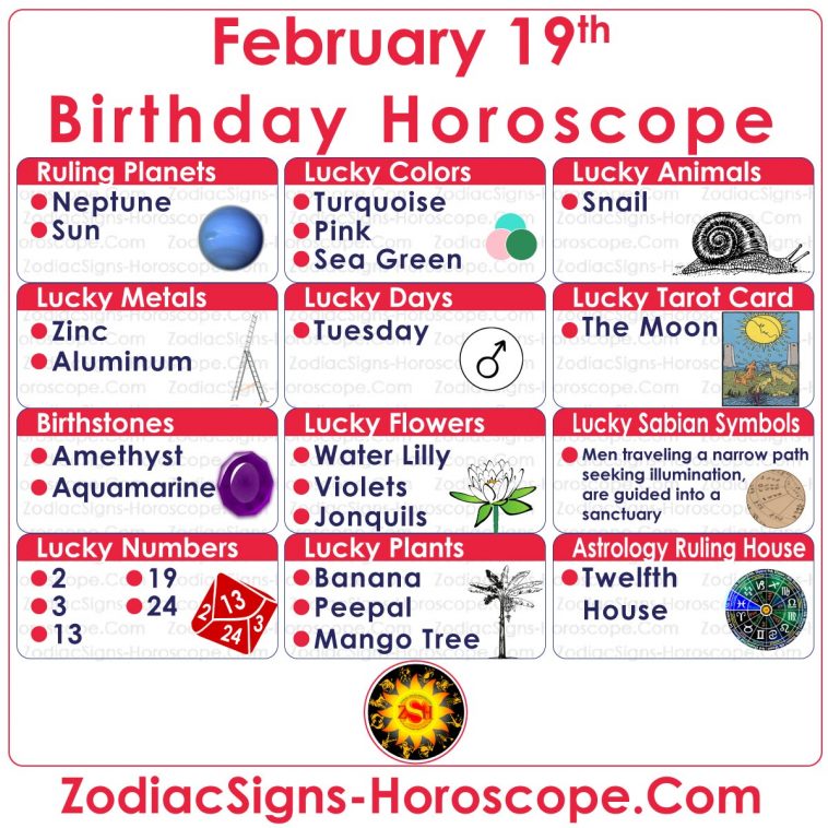 February 19 Zodiac (Pisces) Horoscope Birthday Personality and Lucky Things