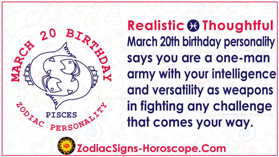 March 20 Zodiac (Pisces) Horoscope Birthday Personality and Lucky