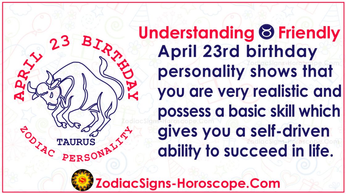 April 23 Zodiac (Taurus) Horoscope Birthday Personality and Lucky Things