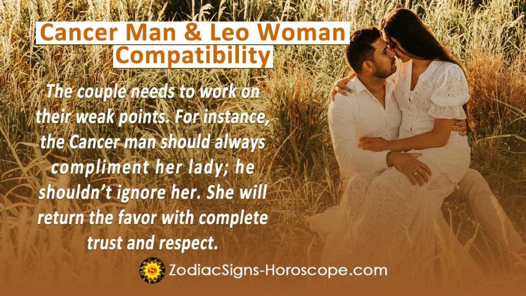 Cancer Man and Leo Woman Compatibility in Love, and Intimacy