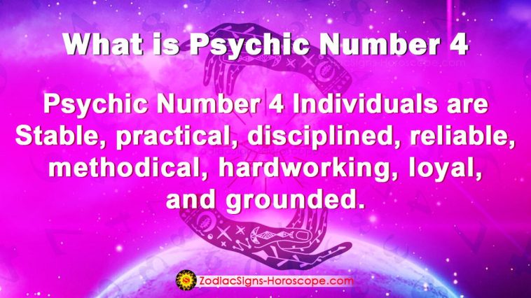 Psychic Number 4 or Numerology Number 4